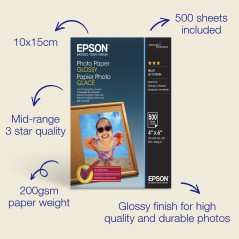 Epson Fotopapir 102 x 152 mm 500ark C13S042549
